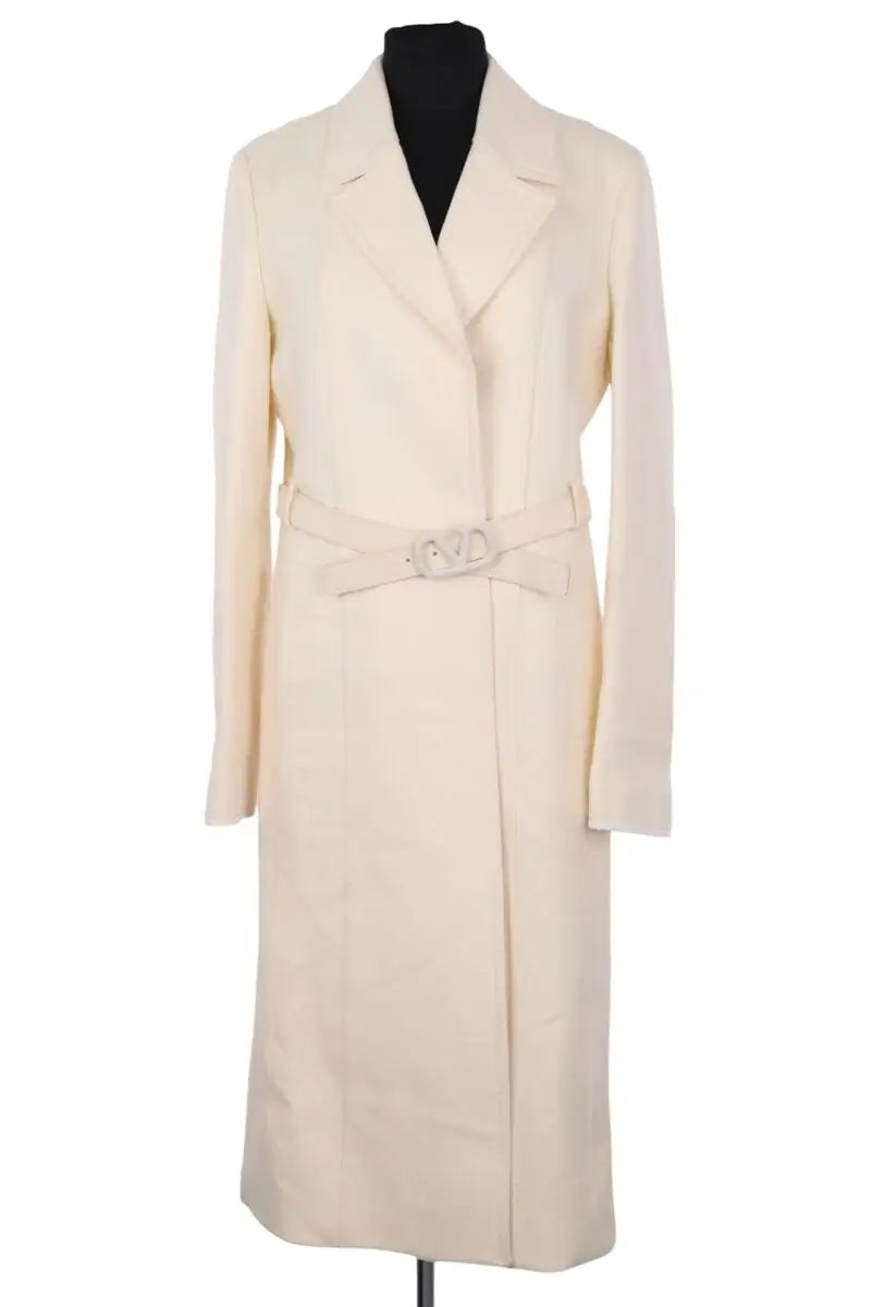 Manteau Valentino Valentino Light Beige Virgin Wool & Cashmere Coat Beige en Laine, taille S - Seconde Main