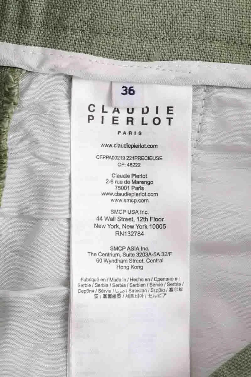 Pantalon Claudie Pierlot Vert en Viscose