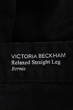 Jean droit Victoria Beckham Bernie Noir en Coton
