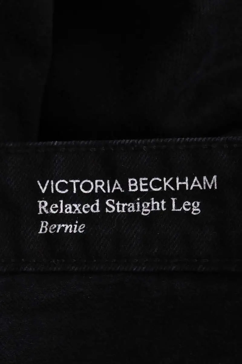 Jean droit Victoria Beckham Bernie Noir en Coton