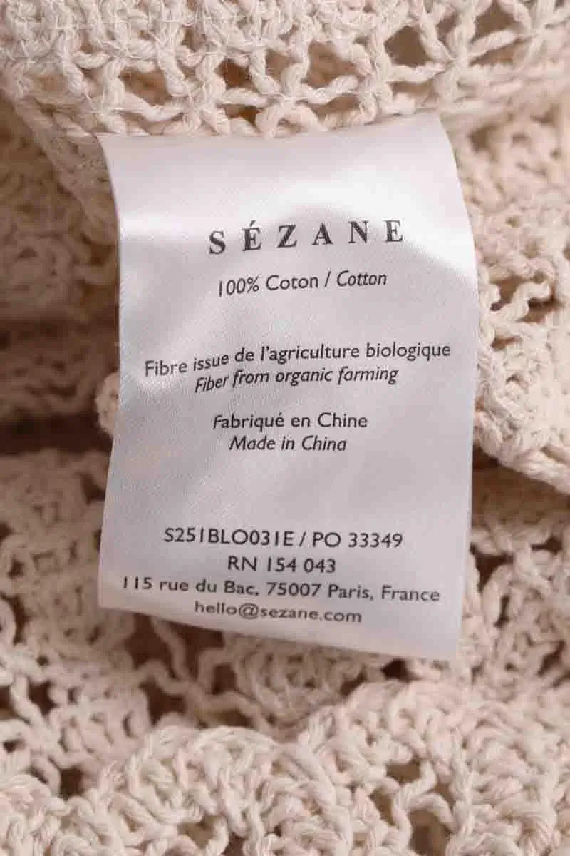 Blouse Sézane Blouse Palmina Ecru en Coton