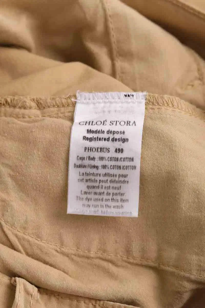 Pantalon droit Chloé Stora Beige en Coton