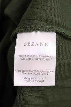 T-shirt Sézane Kaki en Coton