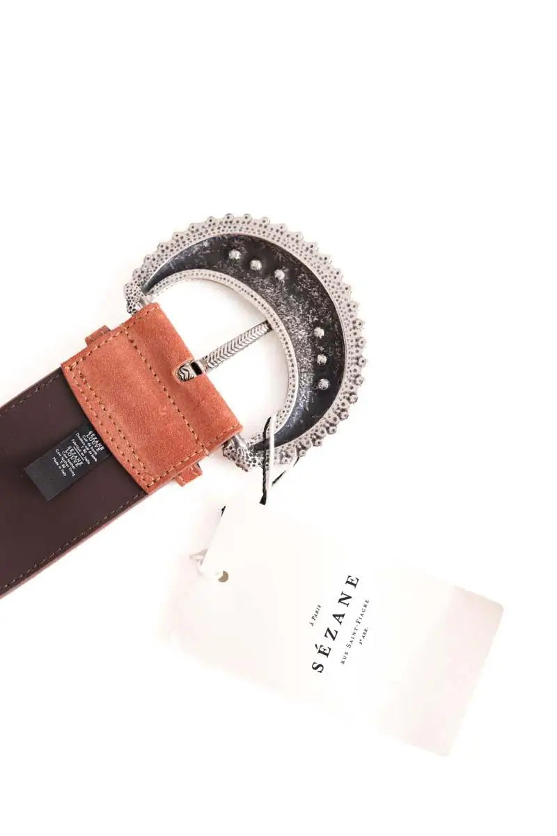 Ceinture en cuir Sézane Orange en Daim