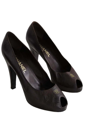 Talons Chanel Marron en Cuir