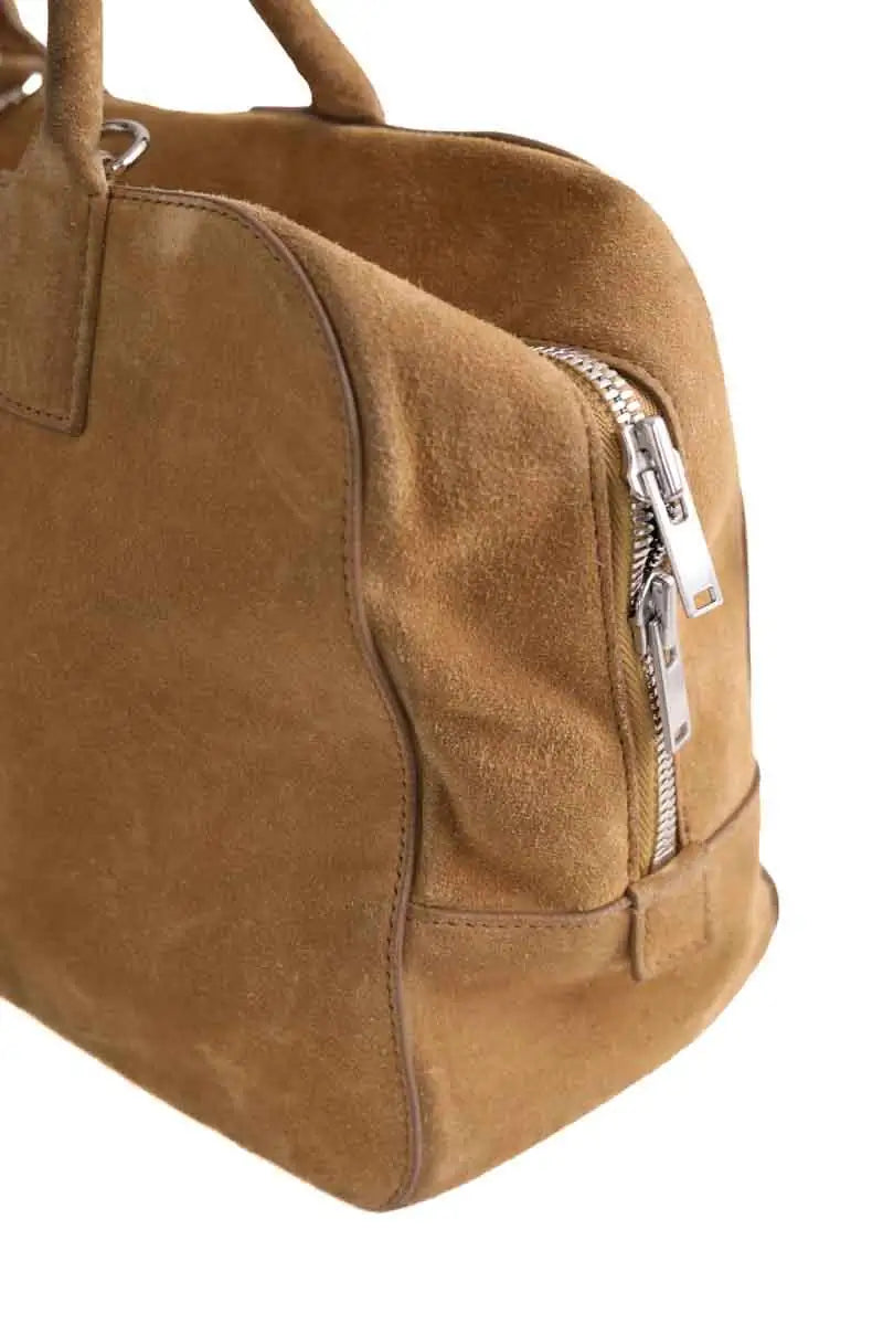 Sac à main Courrèges Three sixty M Camel en Daim