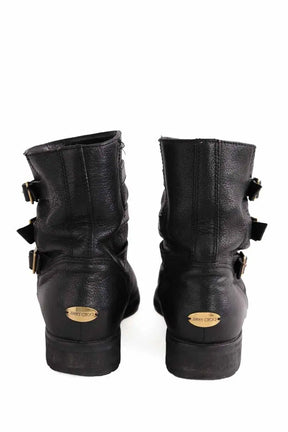 Boots à boucles Jimmy Choo Noir en Cuir