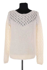 Pull Sézane Ecru en Laine, taille XS - Seconde Main