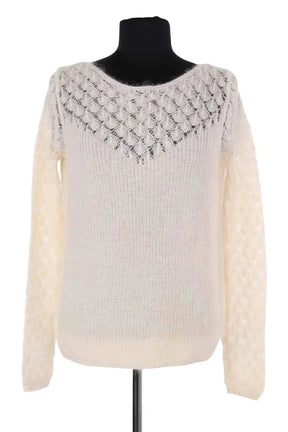 Pull Sézane Ecru en Laine, taille XS - Seconde Main
