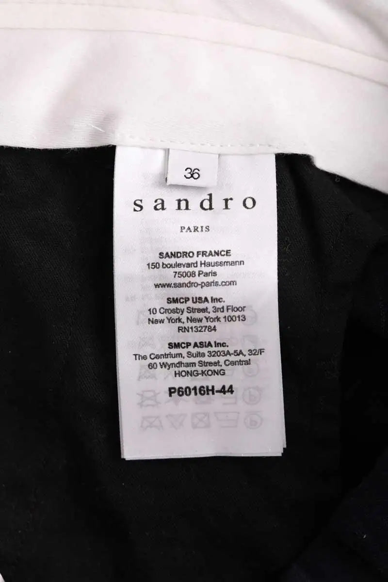 Pantalon large Sandro Marine en Synthétique