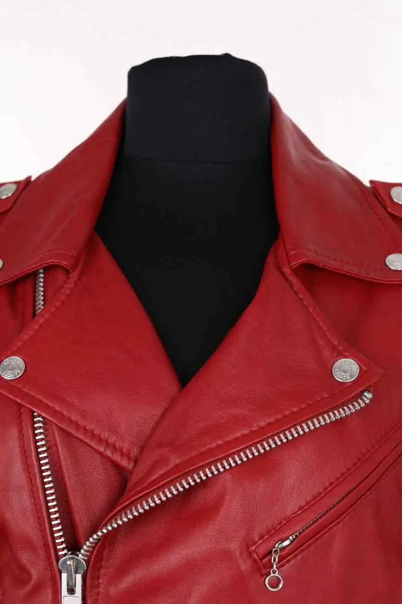 Veste Schott Rouge en Synthétique