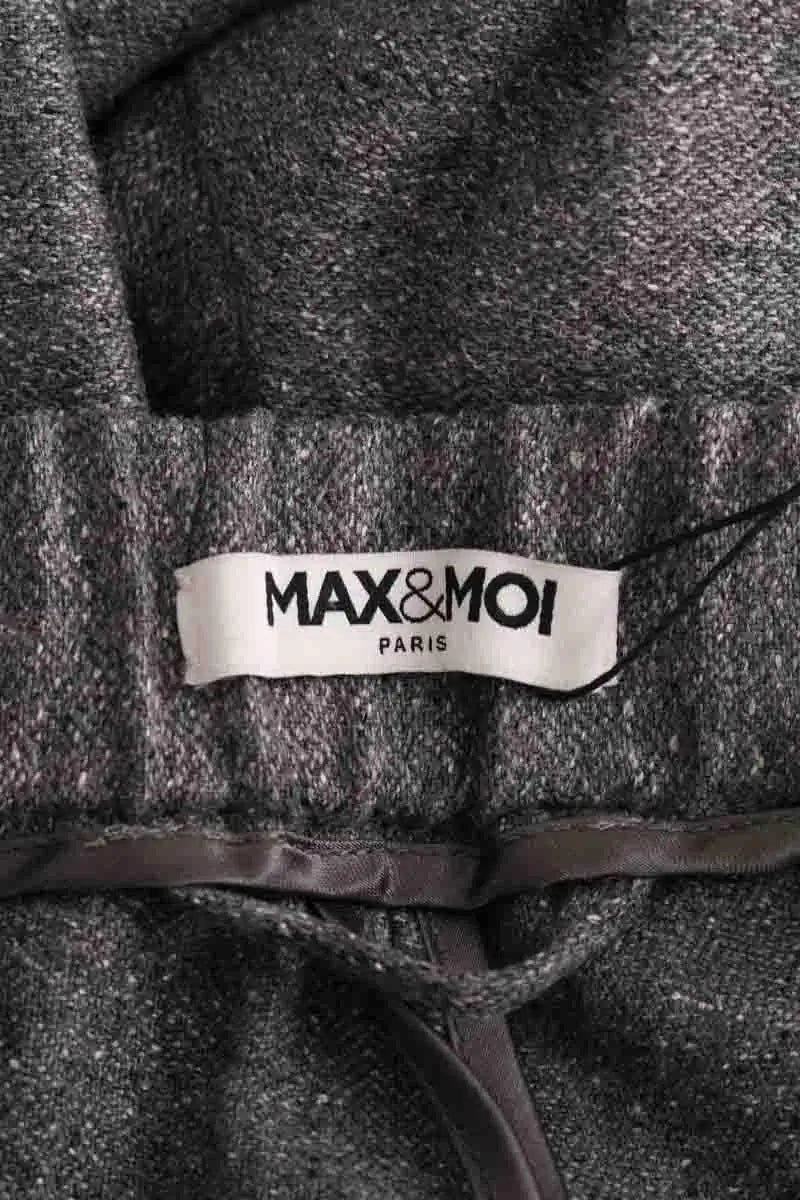 Pantalon droit Max & Moi Gris en Laine