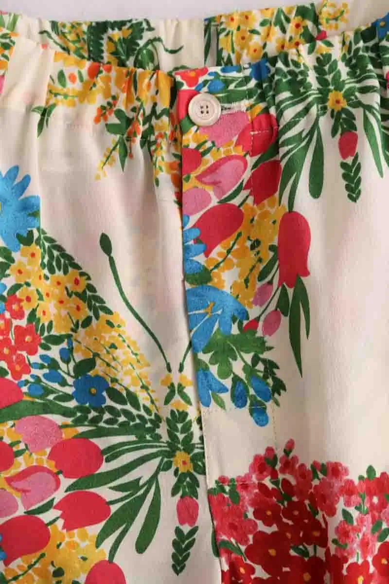 Pantalon droit Gucci Multicolore en Soie