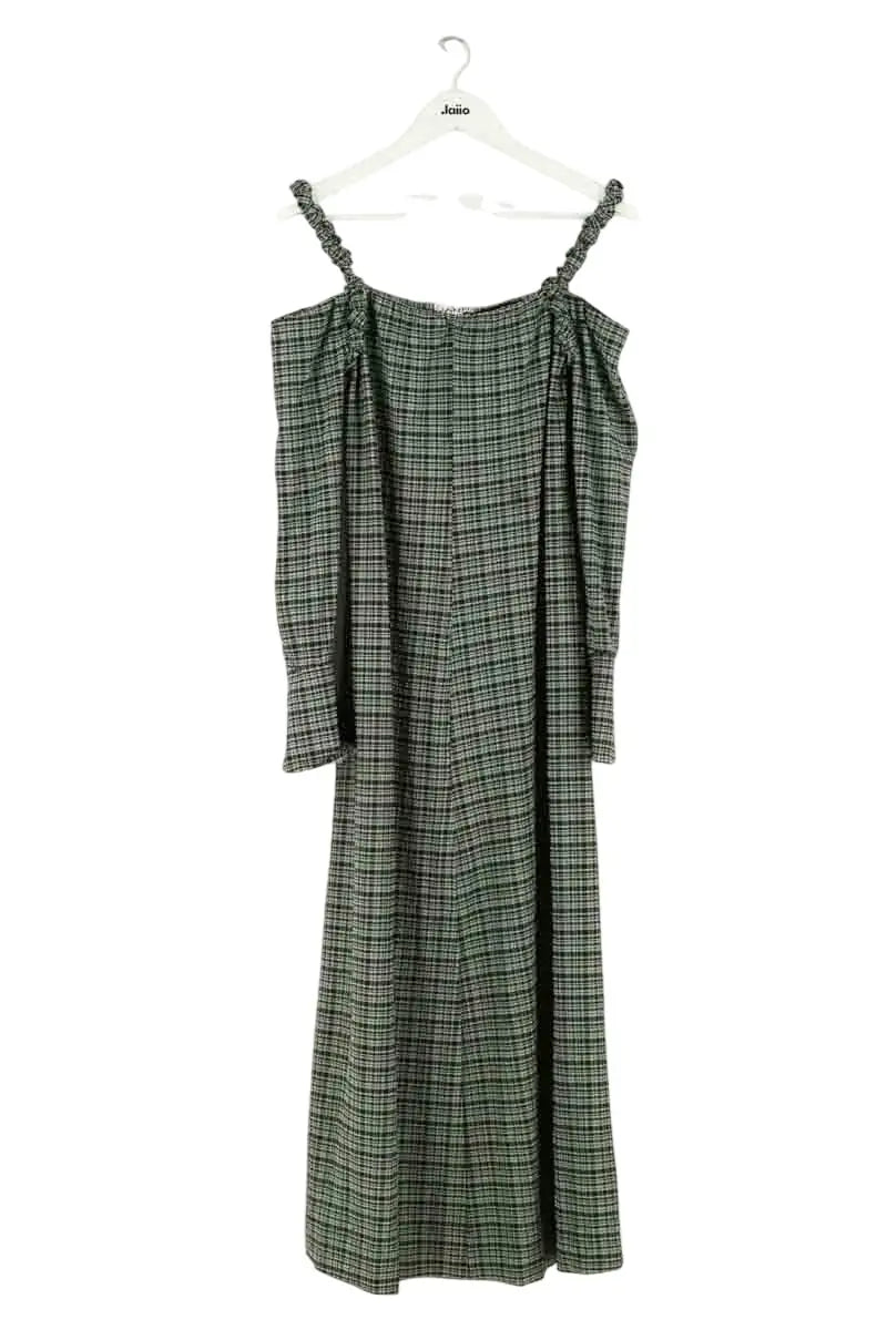 Robe Ganni Vert en Synthétique, taille S - Seconde Main