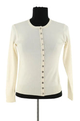 Cardigan Agnès B. Ecru en Coton, taille S - Seconde Main