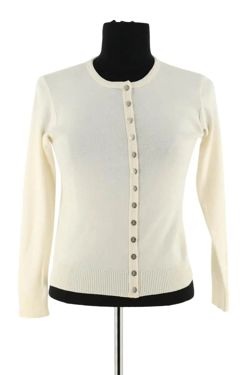 Cardigan Agnès B. Ecru en Coton, taille S - Seconde Main