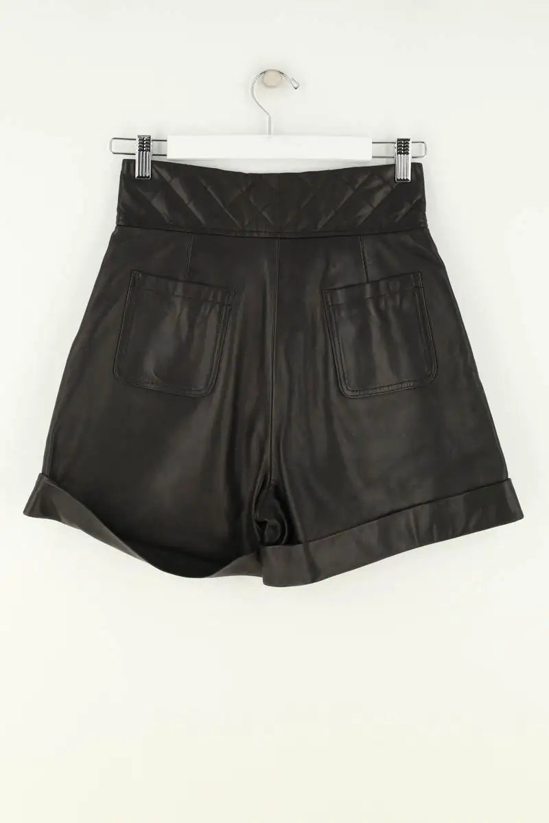 Bermuda Sandro Noir en Cuir