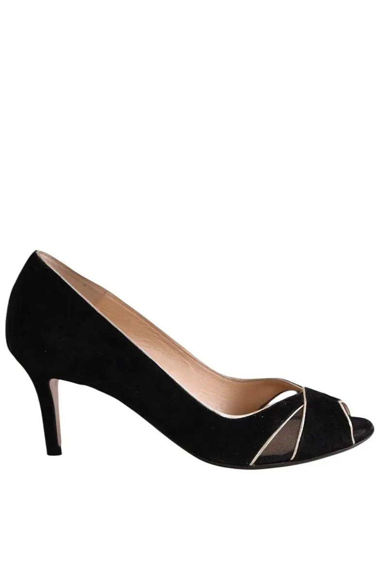 Talons Charles Kammer Noir en Daim, taille 38 - Seconde Main