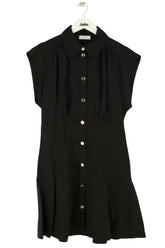Robe Sandro Noir en Viscose, taille S - Seconde Main