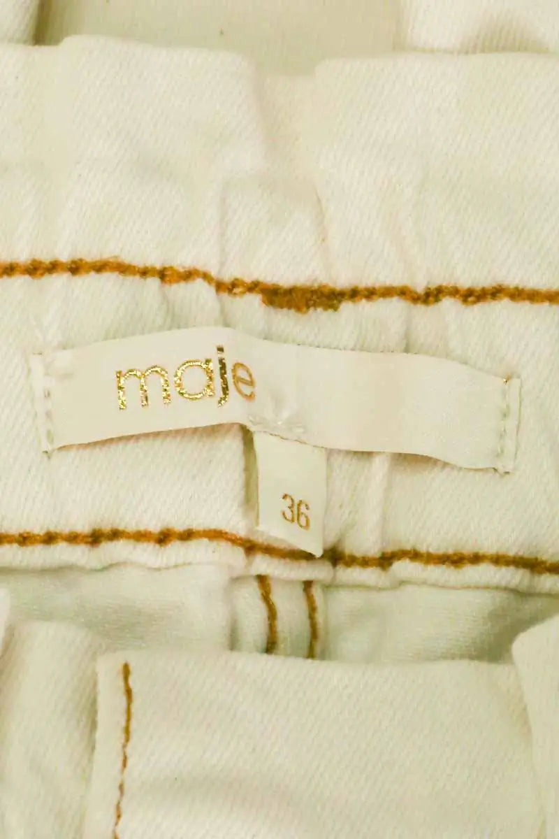 Pantalon Maje Beige en Coton
