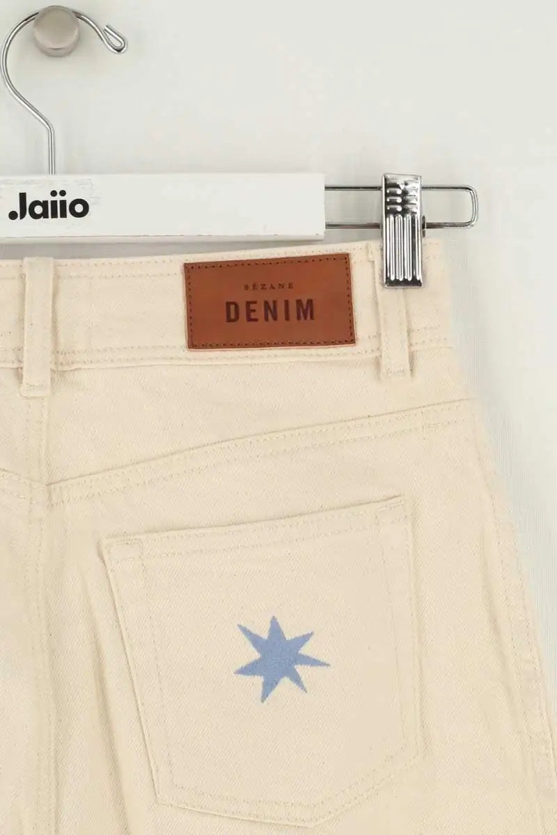 Jean large Sézane Beige en Coton