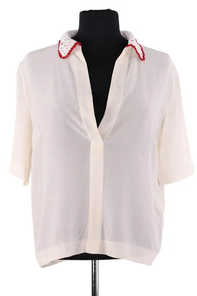 Blouse Sandro Beige en Soie, taille S - Seconde Main