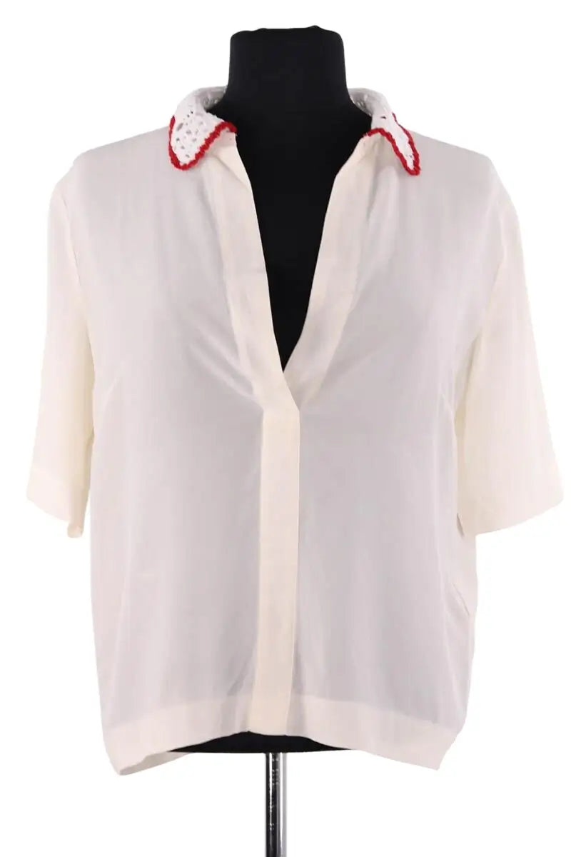 Blouse Sandro Beige en Soie, taille S - Seconde Main