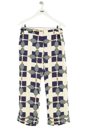 Pantalon La Prestic Ouiston Marine en Soie, taille XS - Seconde Main