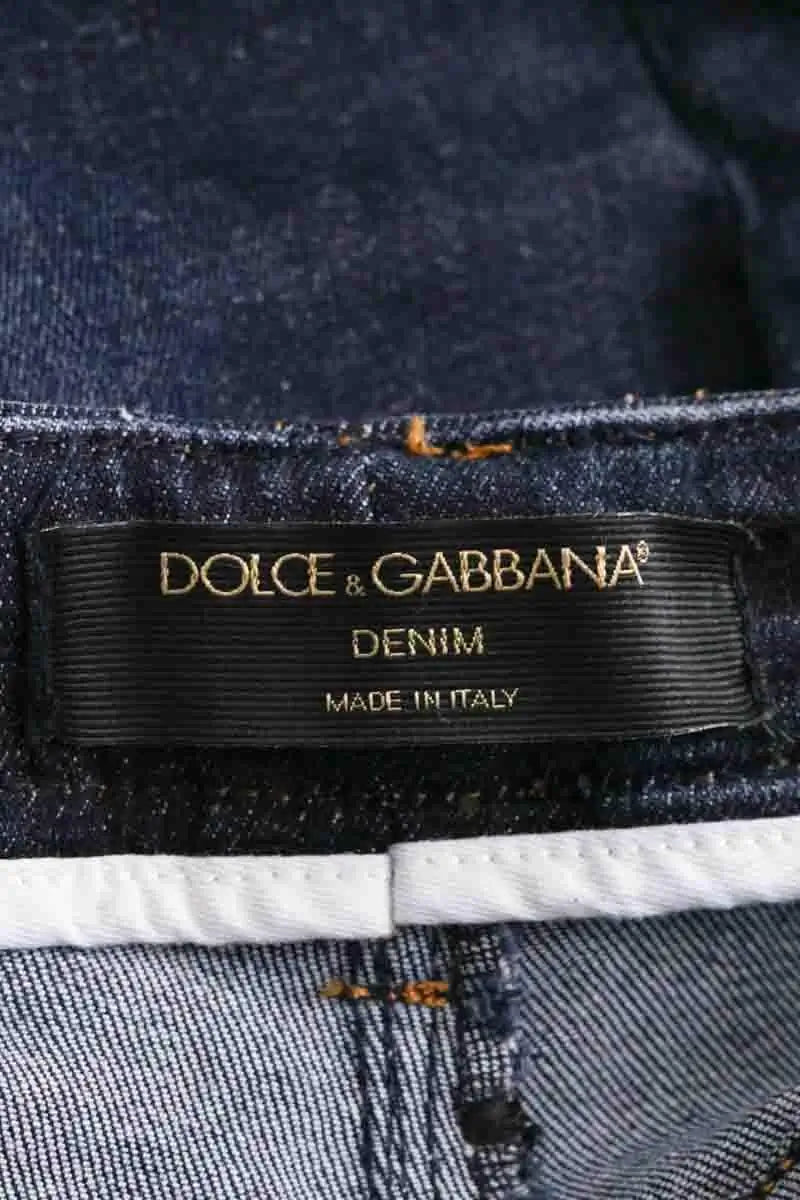 Jean bootcut Dolce & Gabbana Marine en Coton