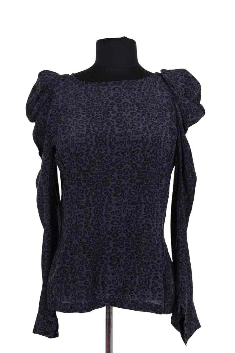 Blouse Maje Bleu en Soie, taille S - Seconde Main