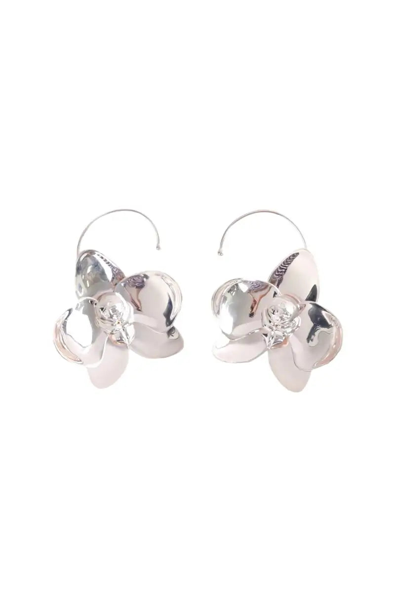 Boucles d'oreilles Casablanca Orchid Earrings Argent en Acier - Seconde Main