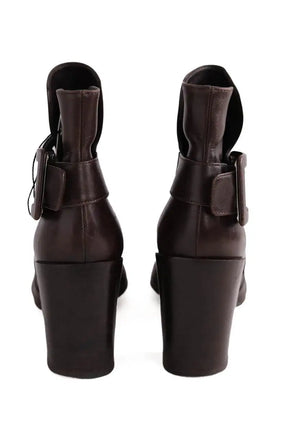 Boots à boucles Roger Vivier Marron en Cuir