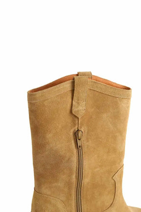 Boots western Sézane Camel en Daim