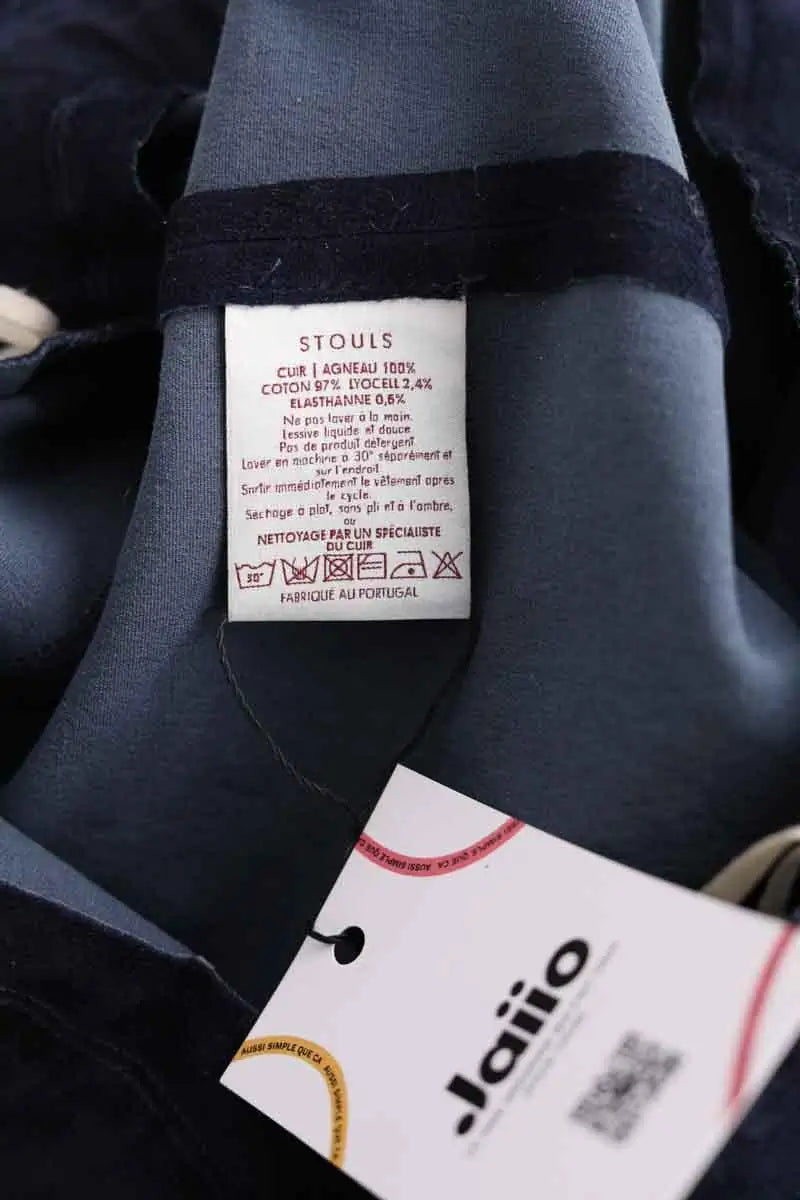 Pantalon droit Stouls Marine en Daim