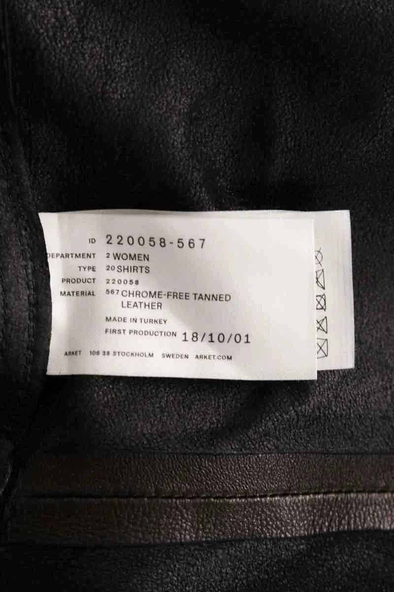 Chemise Arket Noir en Cuir