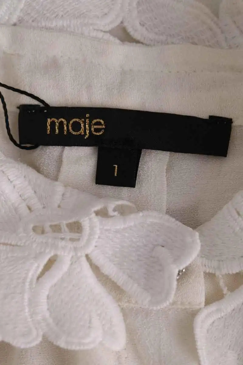 Blouse Maje Blanc en Synthétique