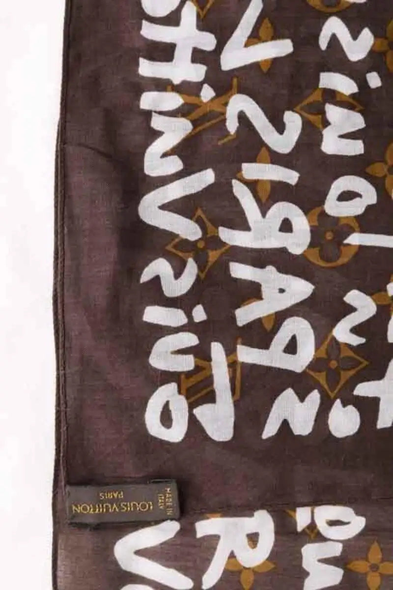 Carré Louis Vuitton Marron en Coton