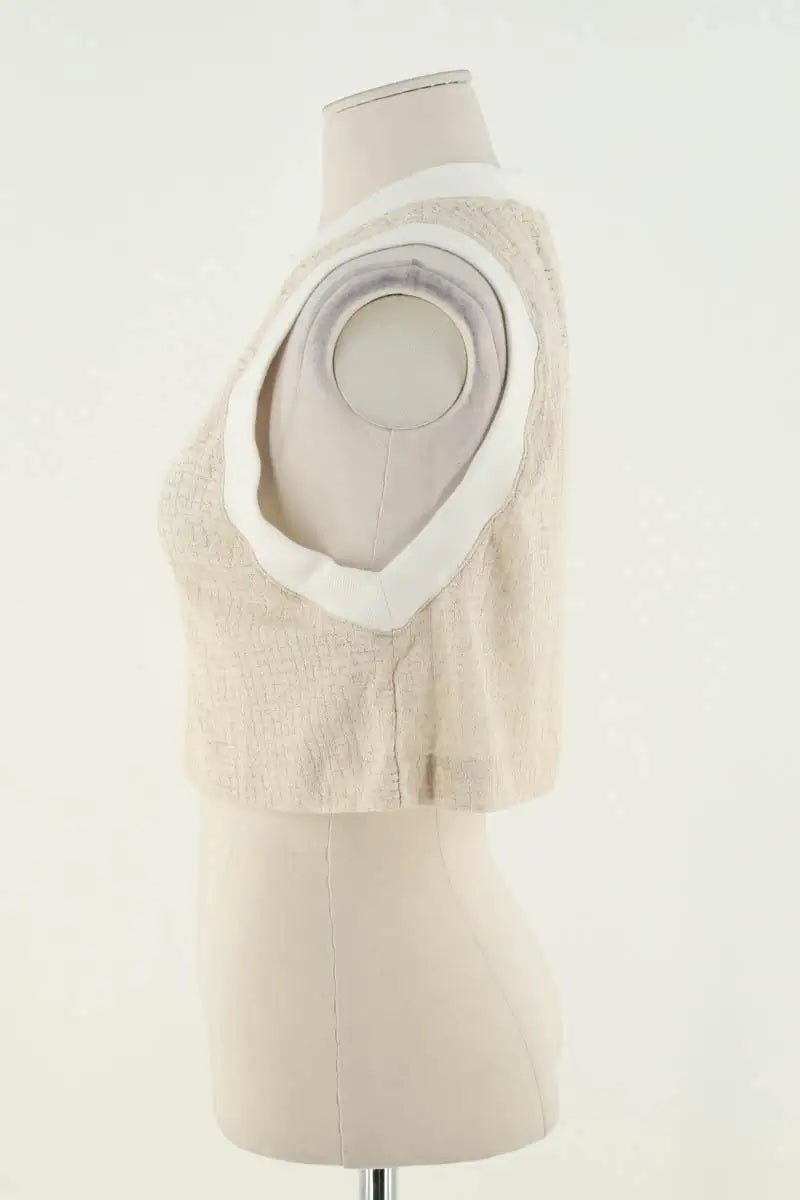 Top sans manche Albertine Beige en Viscose