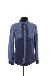 Chemise The Kooples Bleu en Coton, taille XS - Seconde Main