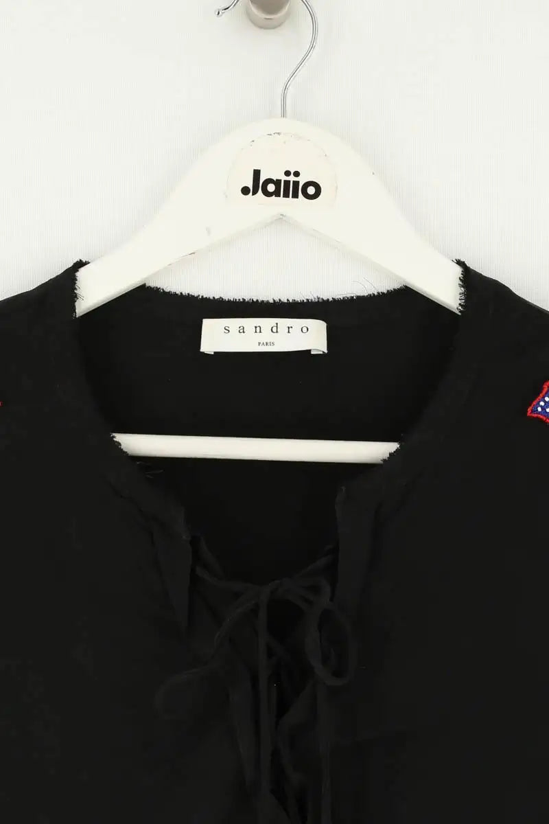 T-shirt Sandro Noir en Soie