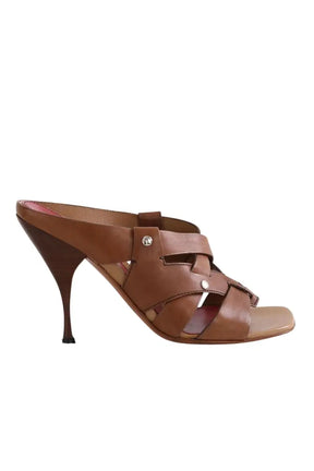 Mules Prada Marron en Cuir, taille 36 - Seconde Main