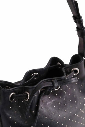 Sac à bandoulière Saint Laurent Sac Seau Emmanuelle Noir en Cuir