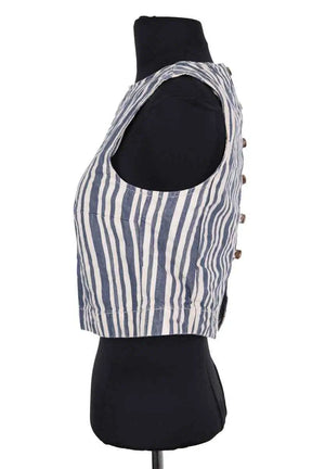 Top sans manche Sézane Bleu en Coton