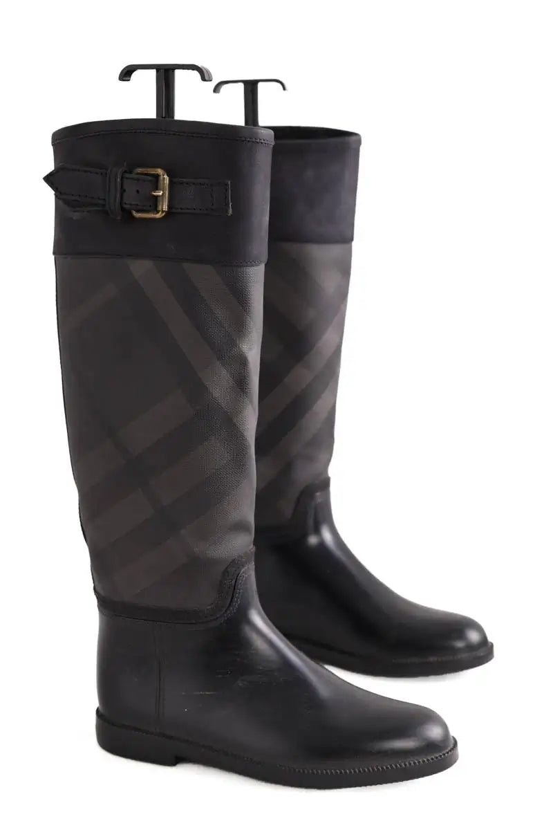 Bottes de pluie Burberry Noir en Tissu