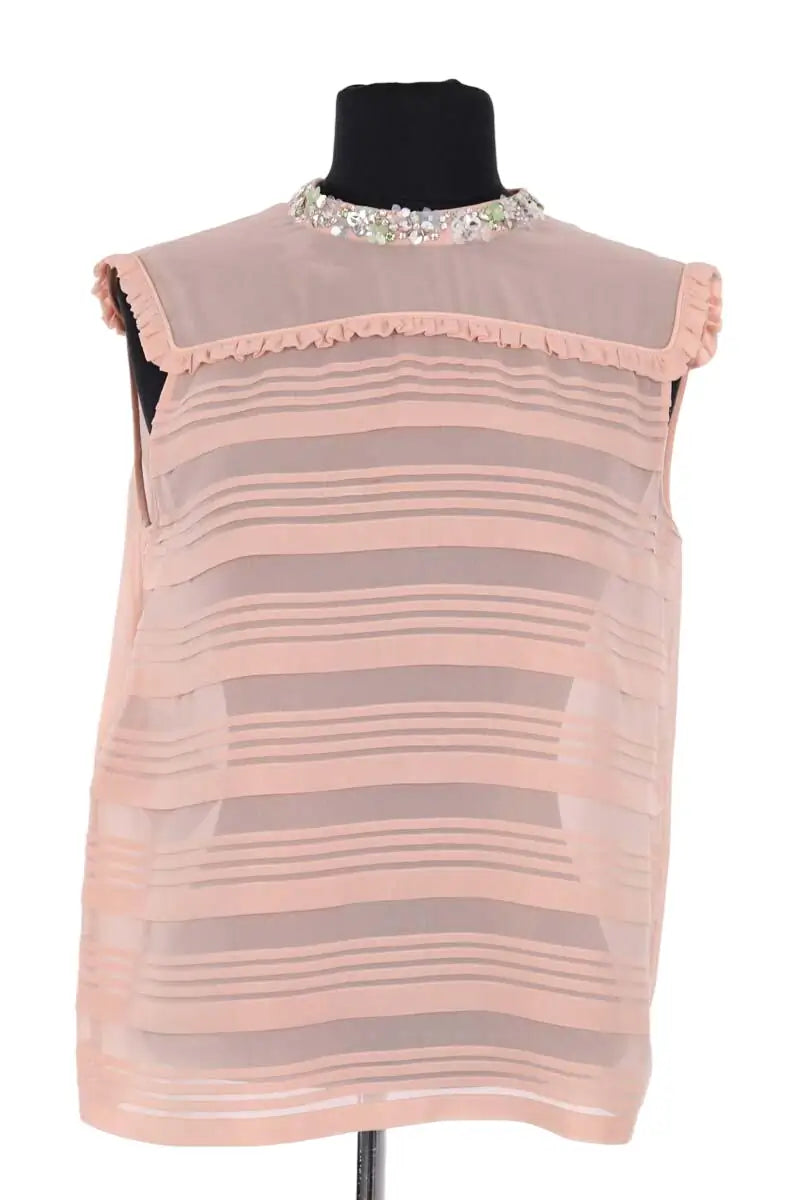 Blouse Miu Miu Rose en Soie, taille S - Seconde Main