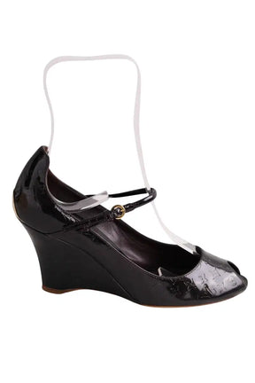 Talons Louis Vuitton Noir en Cuir verni, taille 36 - Seconde Main