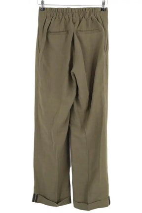Pantalon droit Momoni Kaki en Viscose
