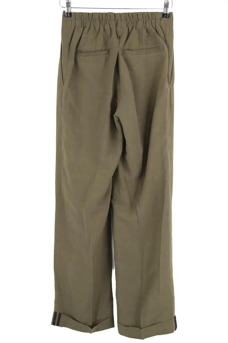 Pantalon droit Momoni Kaki en Viscose