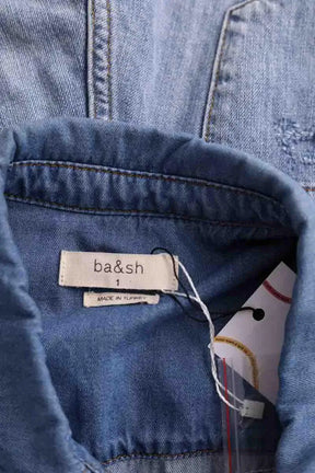 Combishort Ba&Sh Bleu en Coton