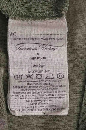 Top sans manche American Vintage Kaki en Coton